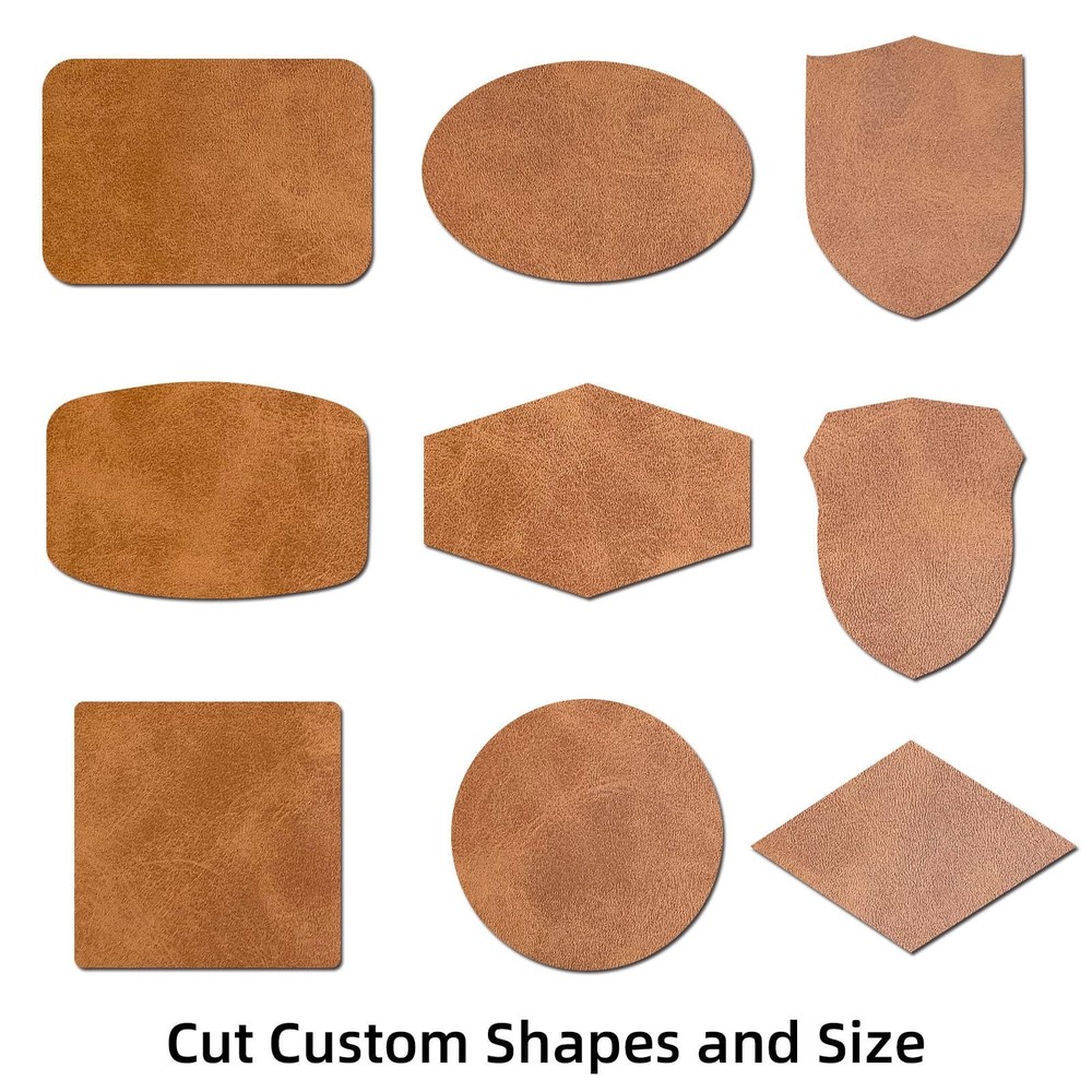 5 Large Pcs Leather/Leatherette Patches/Sheets for Laser Large, Rustic Brown