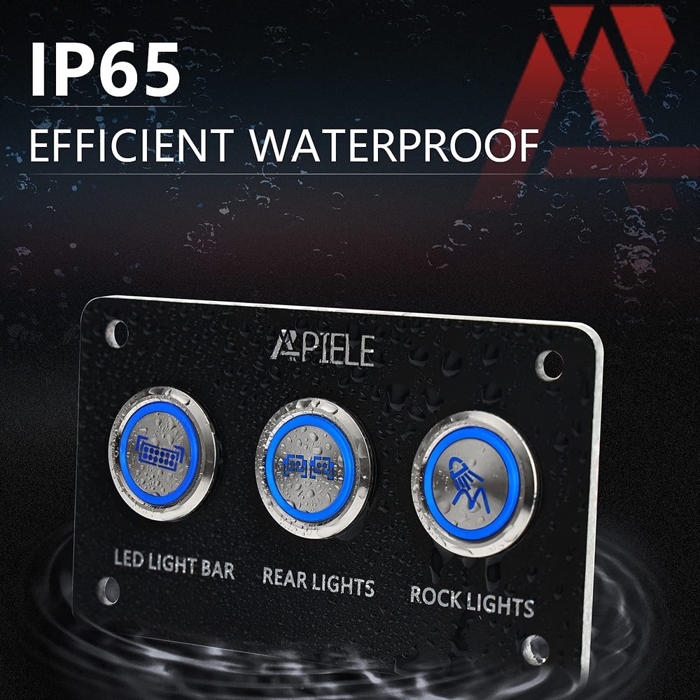 Rock Lights Switch ON Off Rocker Toggle Push Button Switch SPST Stainless Ste...