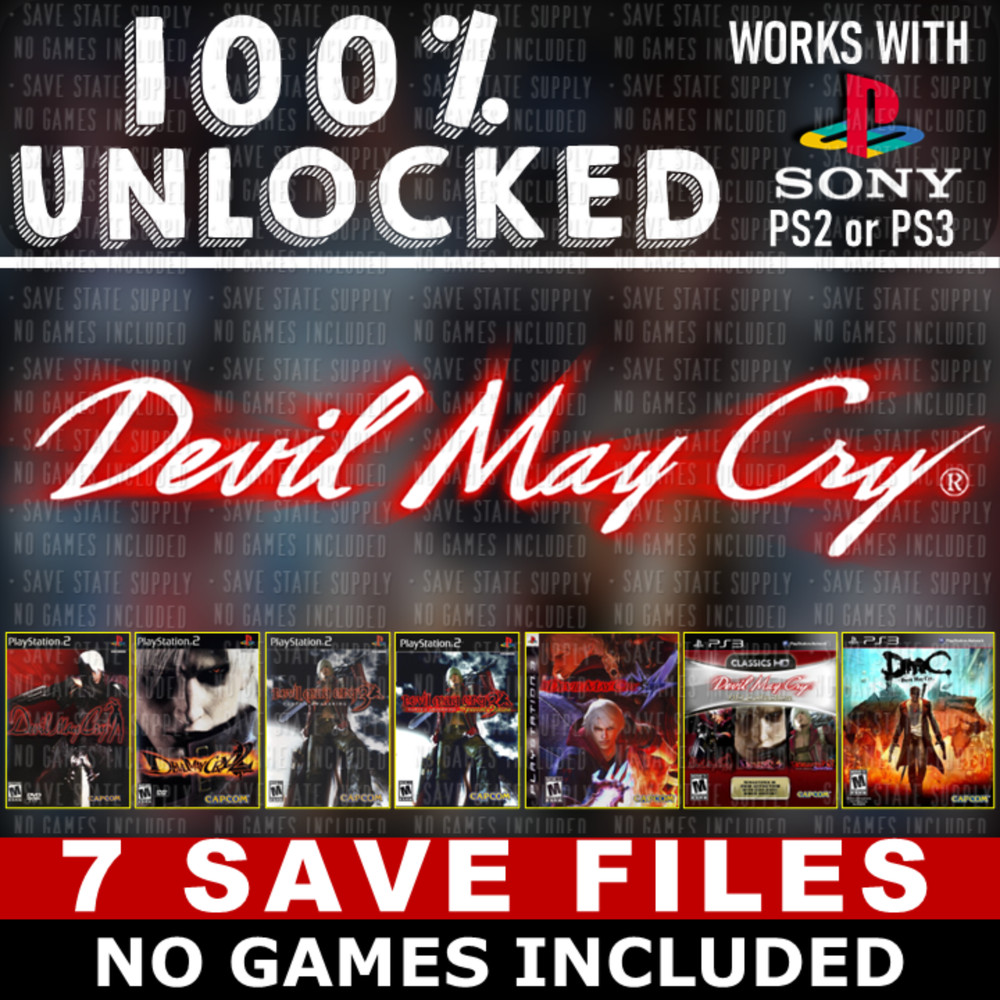 Devil May Cry DMC 1, 2, 3, 4, HD Collection All Items PS2 PS3 Memory Card USB