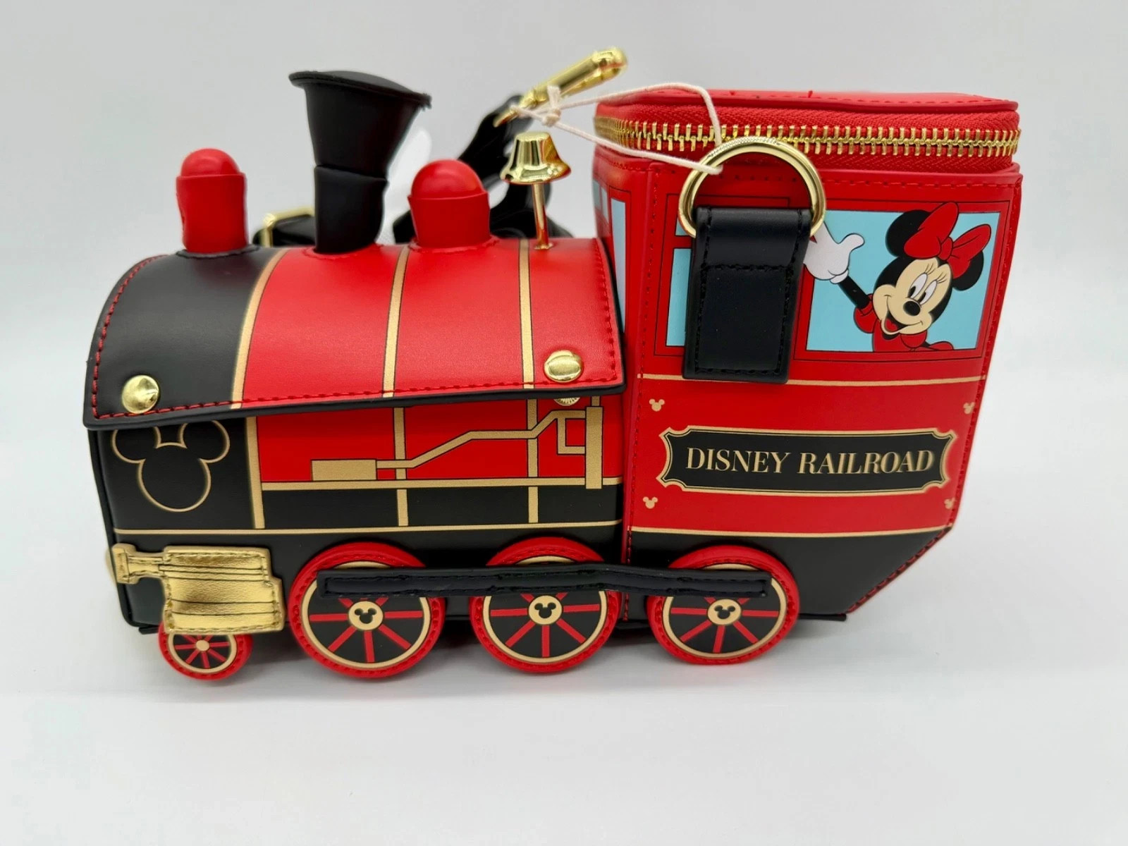 2026 Disney Parks Loungefly Railroad Train Mickey Minnie Mouse Crossbody Bag New