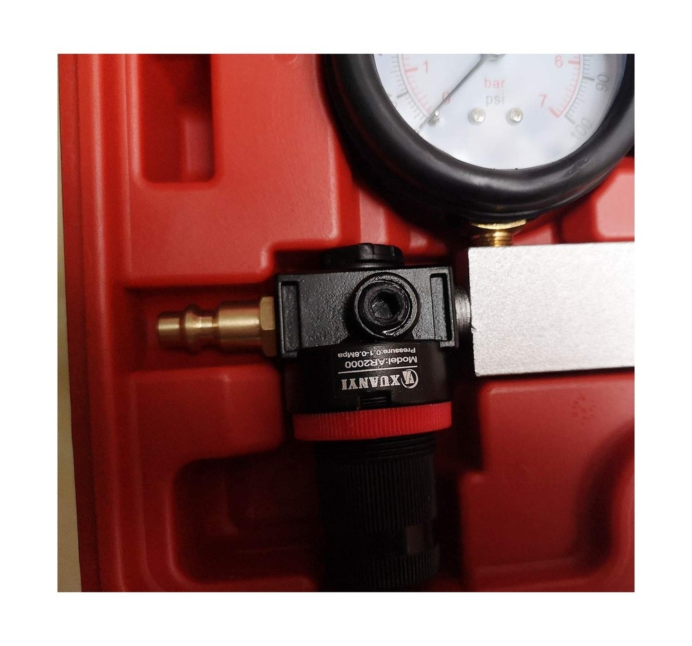 Cylinder Leak Down Tester,Compression Test kit - Engine Cylinder Dual Gauge L...