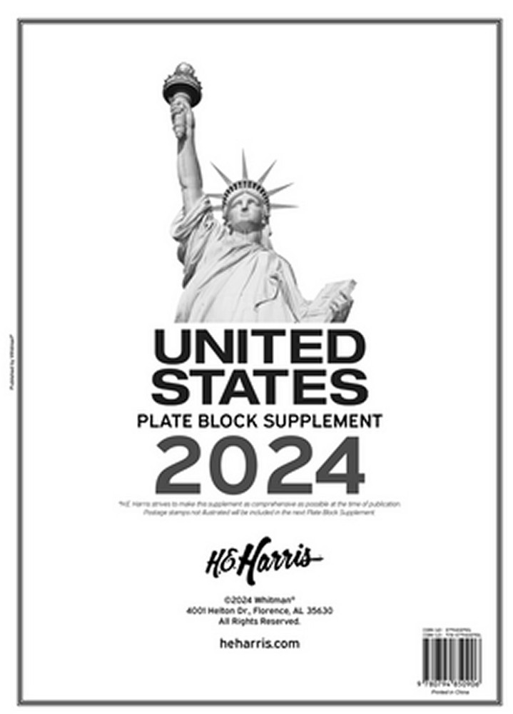 H E Harris US PLATE BLOCK Supplement for Stamps issued in 2024