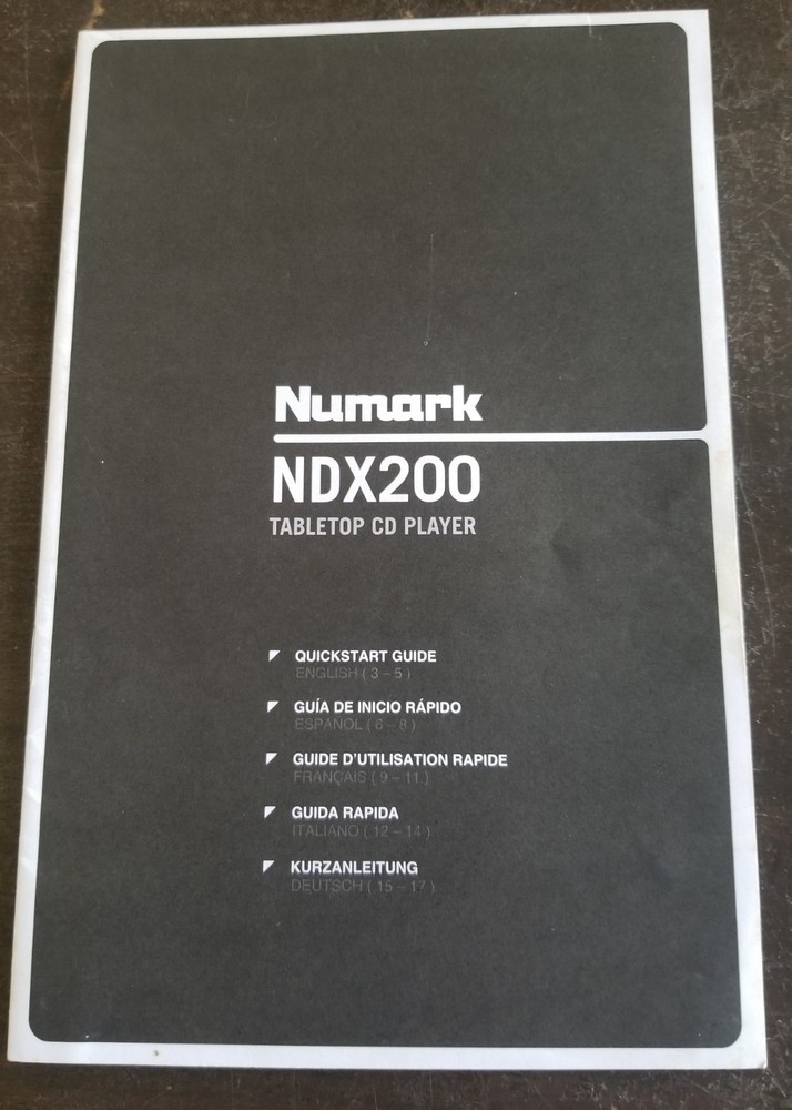 NUMARK DJ NDX200 Professional Tabletop CD PLAYER Manual