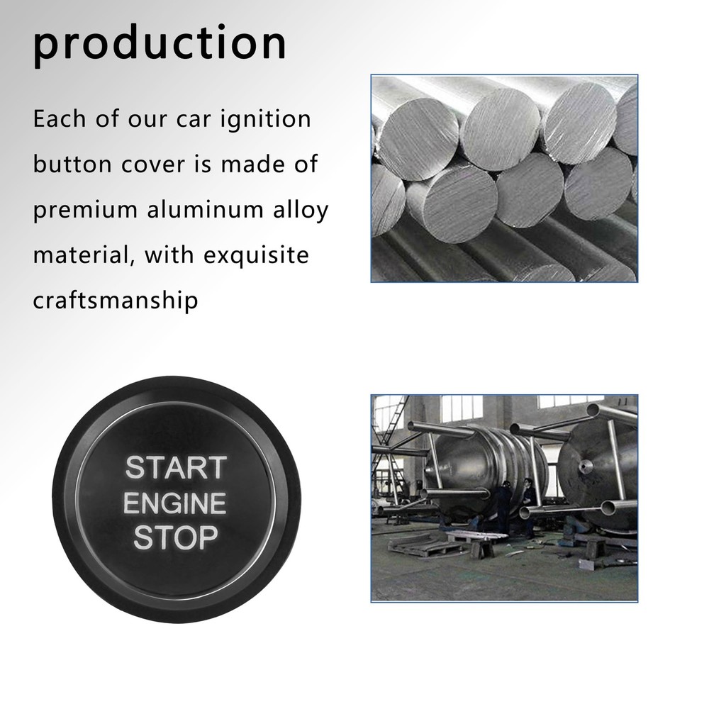 Car Push Start Button Cover Compatible with Audi,Cool Aluminum Engine Start