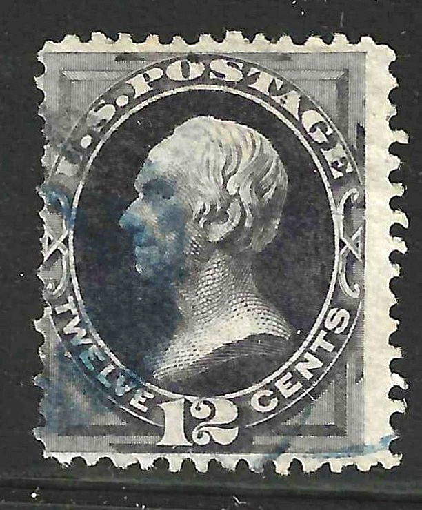 Sc #151 Blue  Cancel 12 Cent Clay Banknote 1870-71 $225 US 87A51