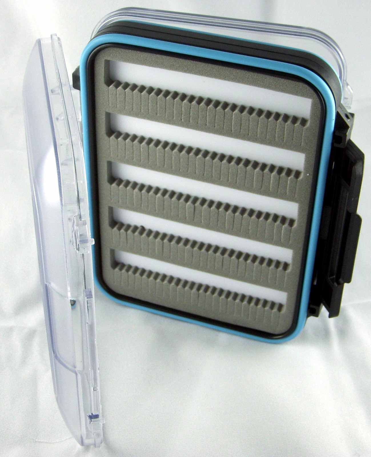 Clear Double Sided Waterproof Jig Box W/Slit Foam inserts Ice Fishing