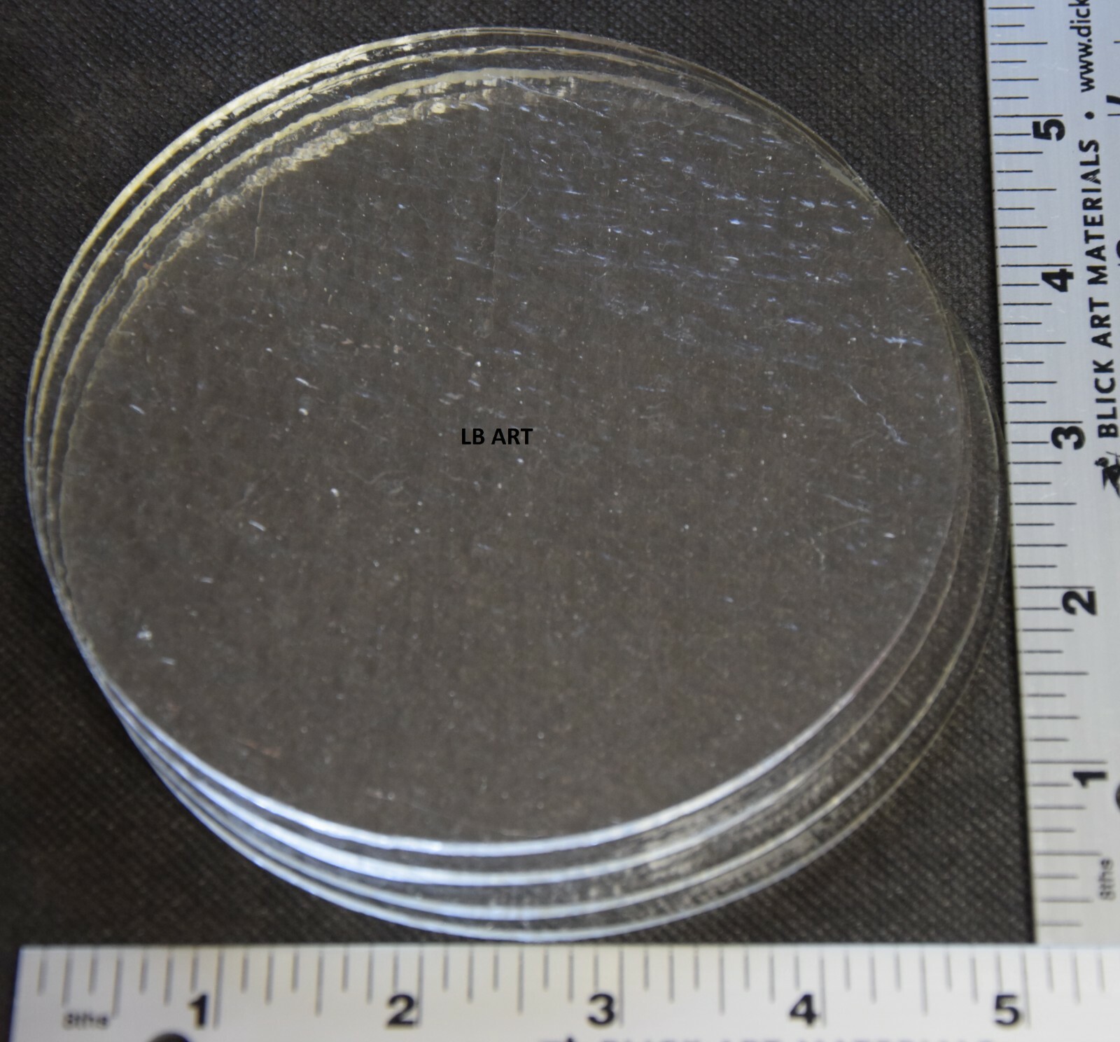 4 - 5" CIRCLES OF CLEAR BULLSEYE 3mm THICK GLASS 90 COE TESTED COMPATIBLE