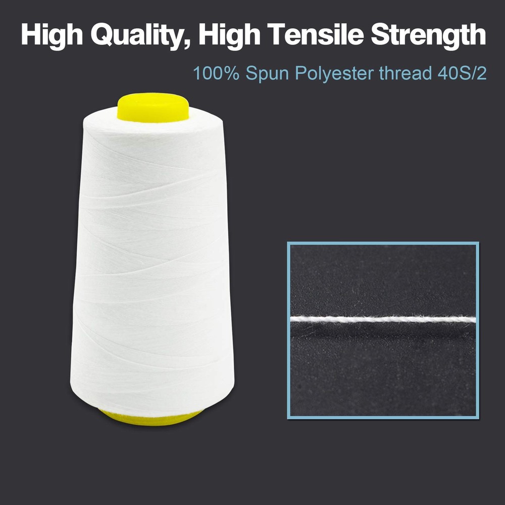 Gray Serger Thread 4 Cones 3000 Yards Each All-Purpose Polyester Spool