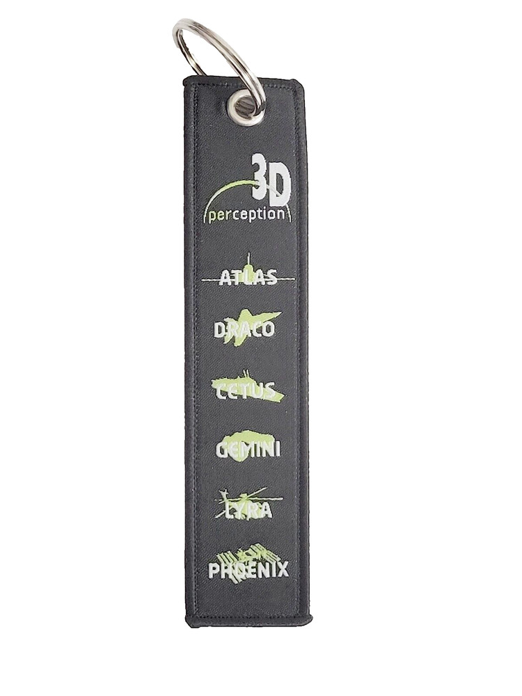 3D Perception Inc Black Flight Tag Keychain Military