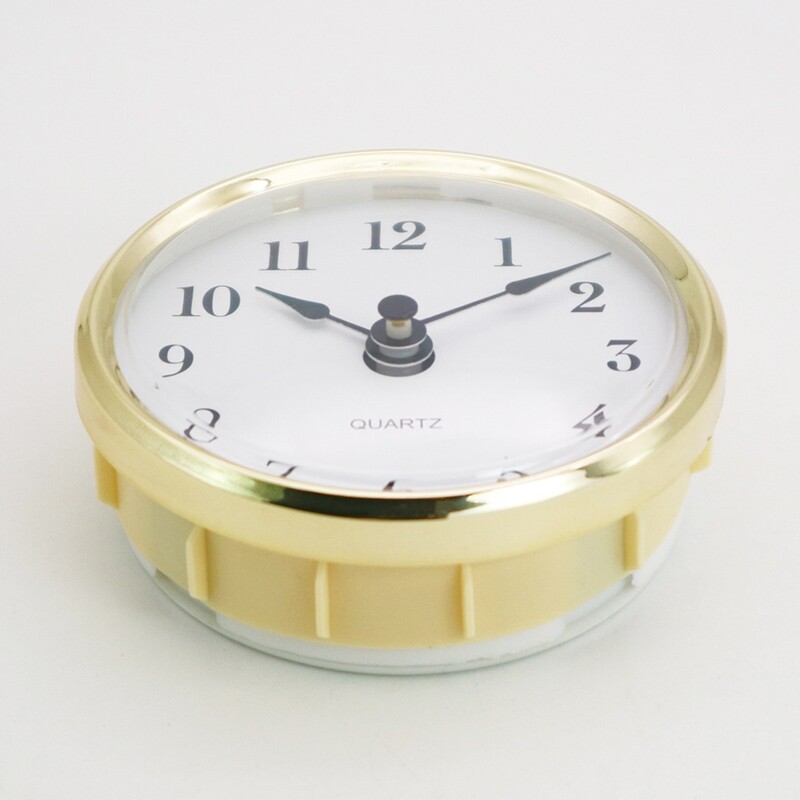 Golden for Rim 80mm Retro Quartz Clock Insert Round Embedded Wall Clock for Head