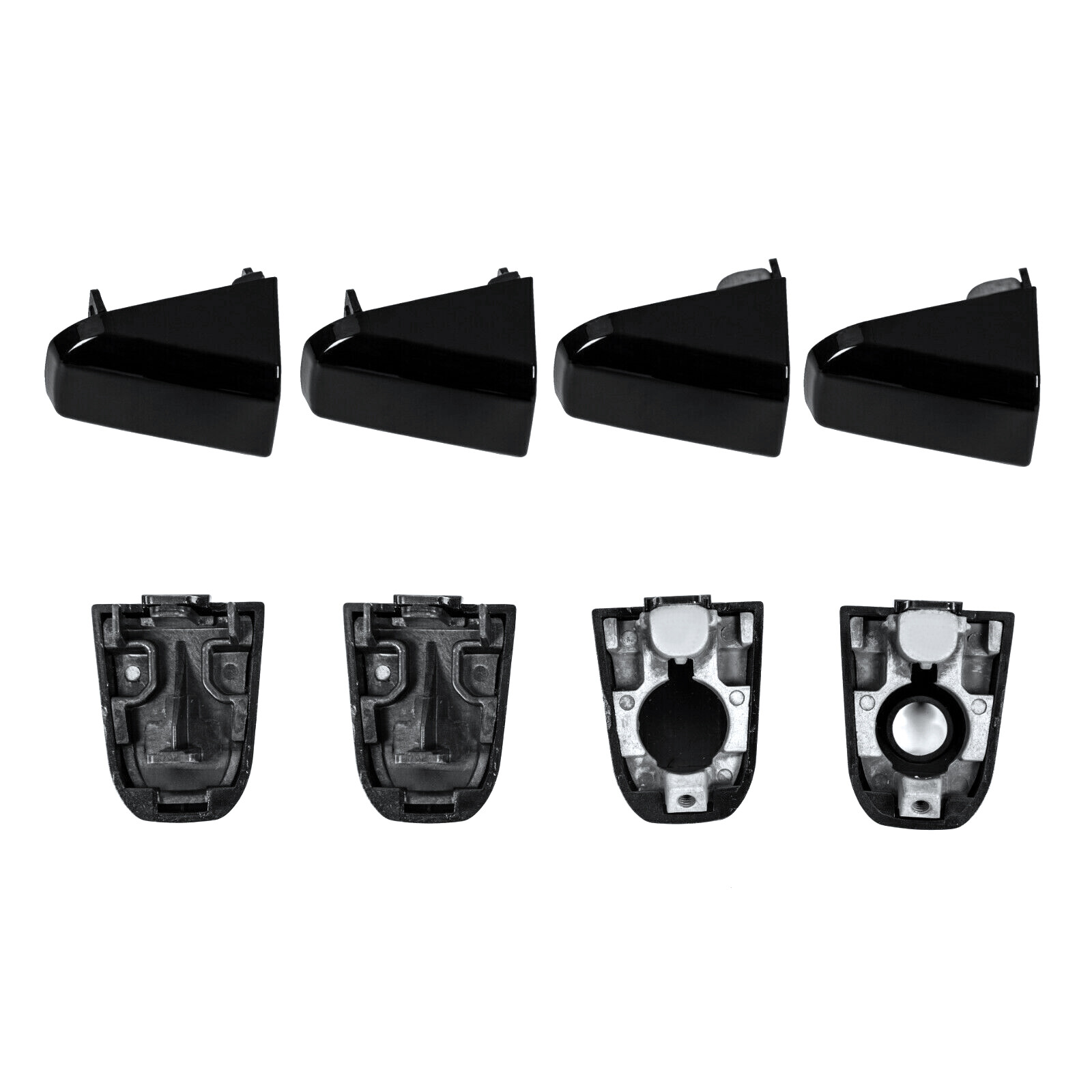 Gloss Black Outside Set of 4 Door Handle Fit 14-19 Chevrolet Silverado 1500 2500
