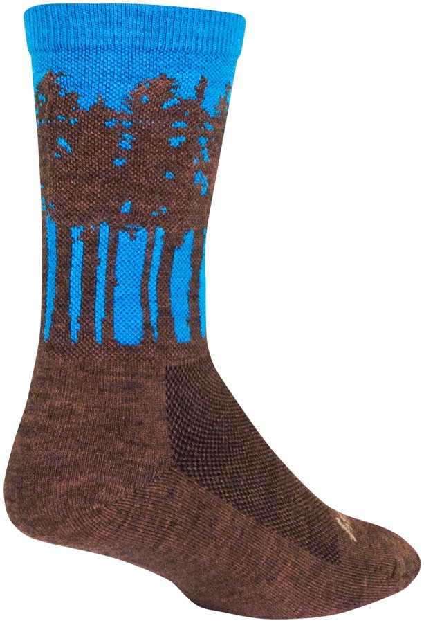 SockGuy Treeline Wool Socks - 6", Brown/Blue, Small/Medium