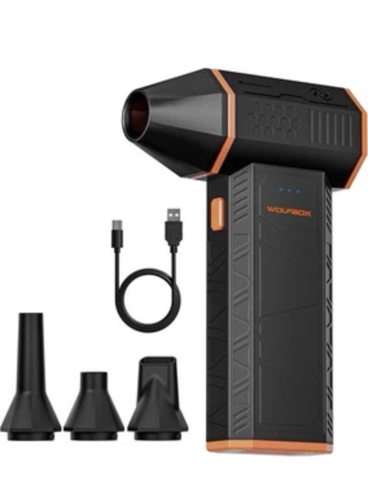 WOLFBOX MF50 Compressed Air Duster with Nozzles and USB Cable