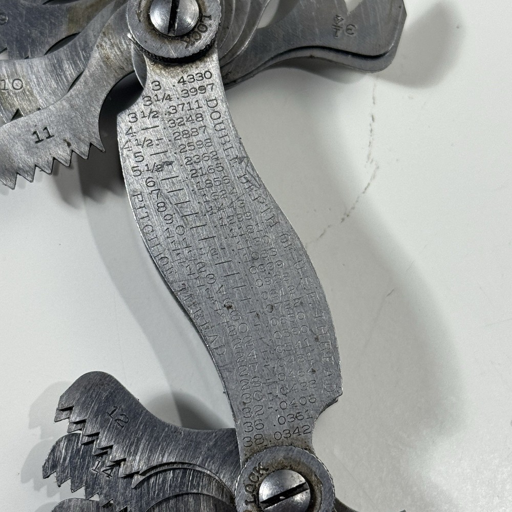 Lufkin Rule Co. Model 74D Screw Thread Pitch Gauge Double Depth USF Thread