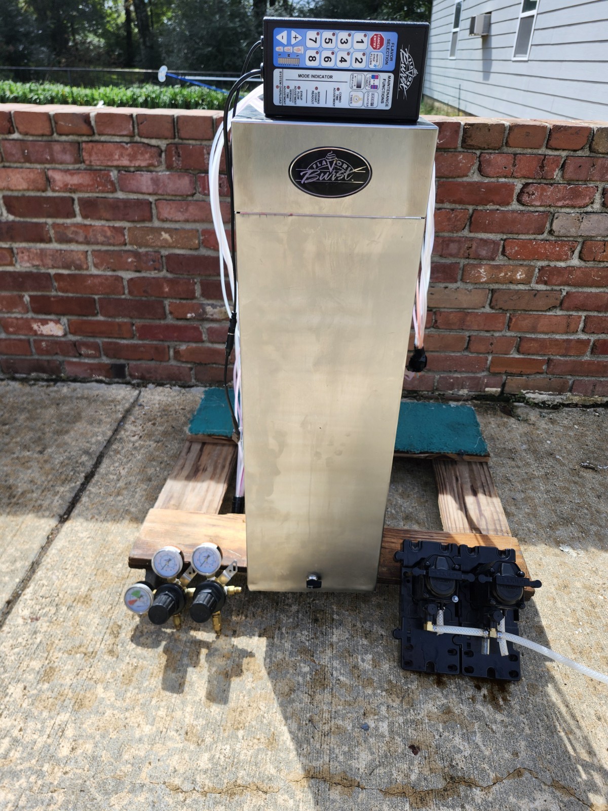 FLAVORBURST FB80S-08 Frozen Beverage Flavor Injector with Pumps and gauge