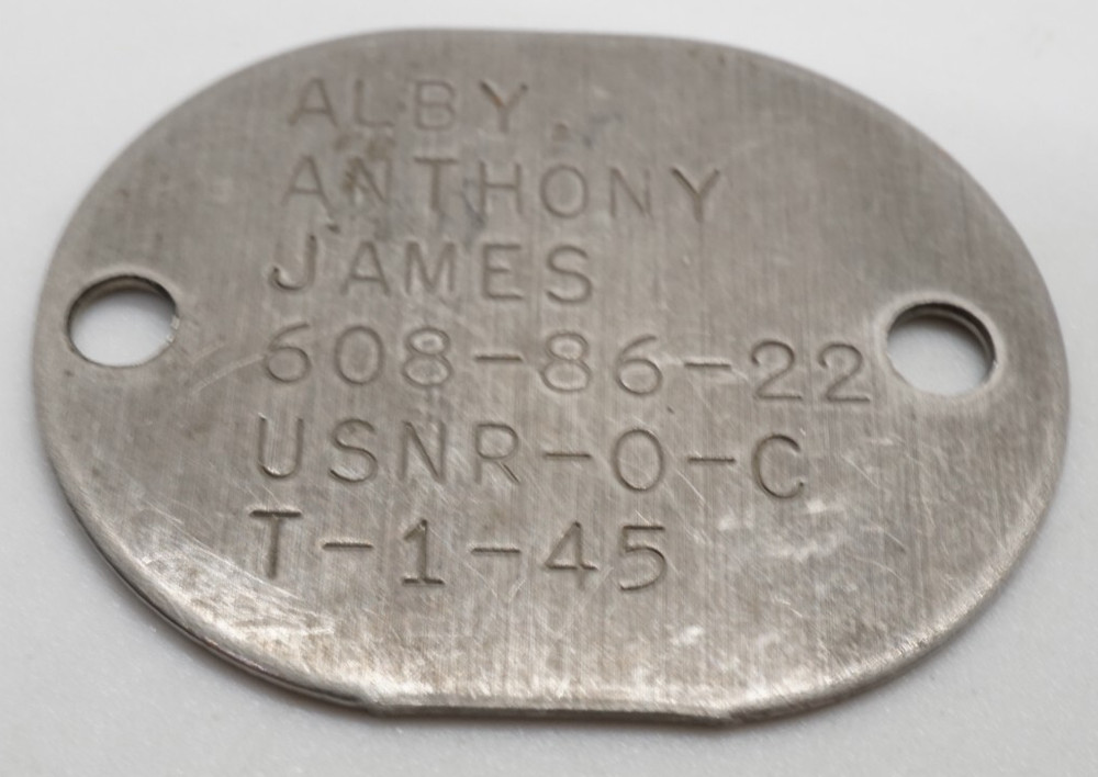 WWII 1945 Navy Naval Dog Tag T-1-45