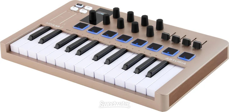 Arturia MiniLab 3 25 Slim-key Controller - Champagne