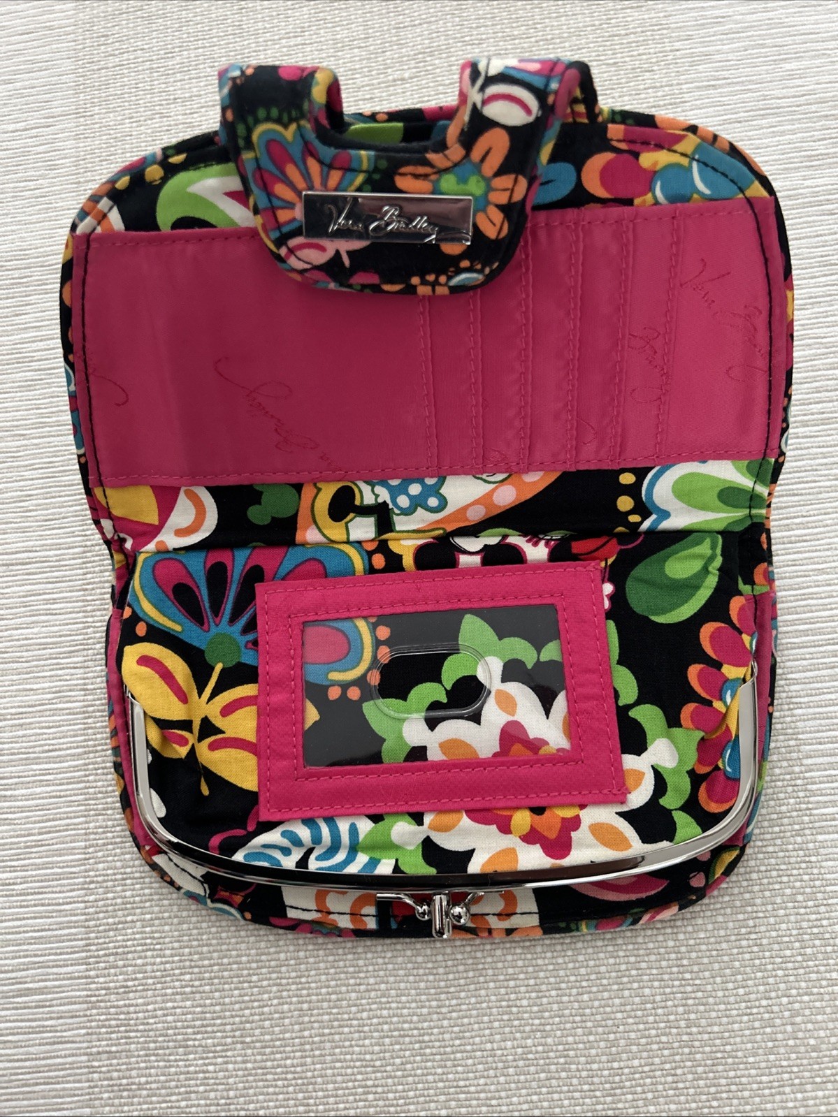 Disney Parks Vera Bradley Midnight W/Mickey Set Of 3 Makeup Bag/wallet/ID RARE