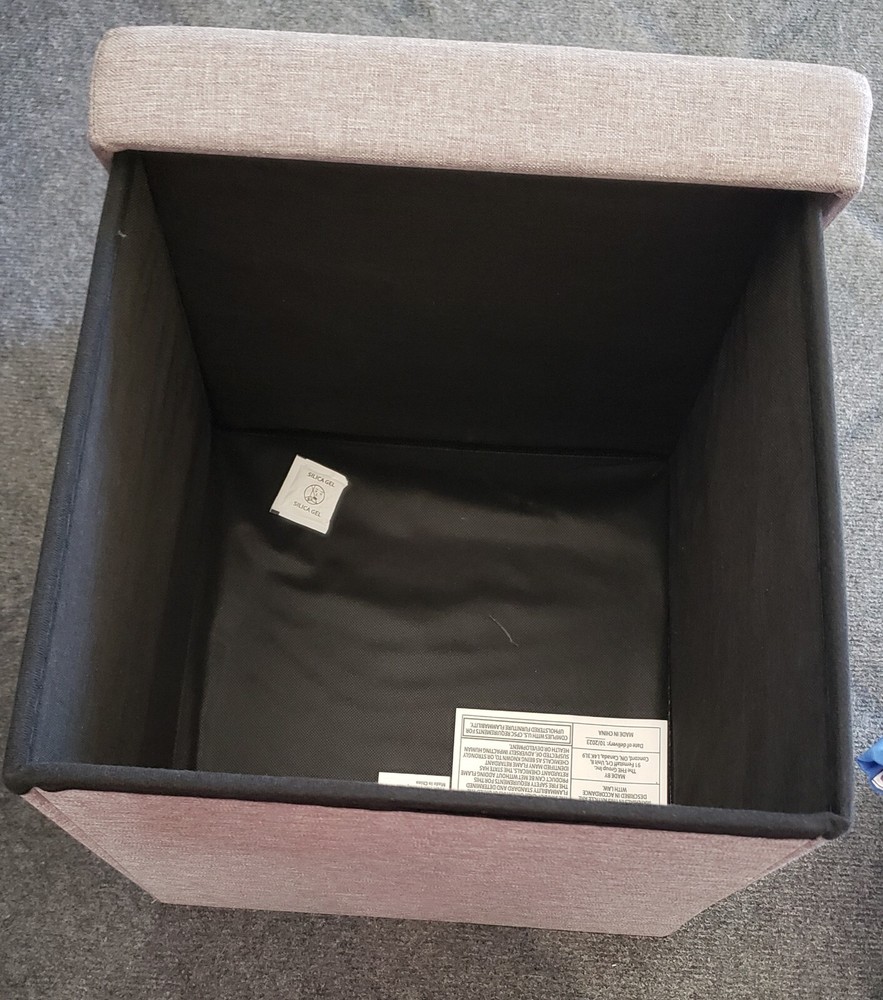 Collapsible Double Dorm Storage Ottoman Gray - Room Essentials