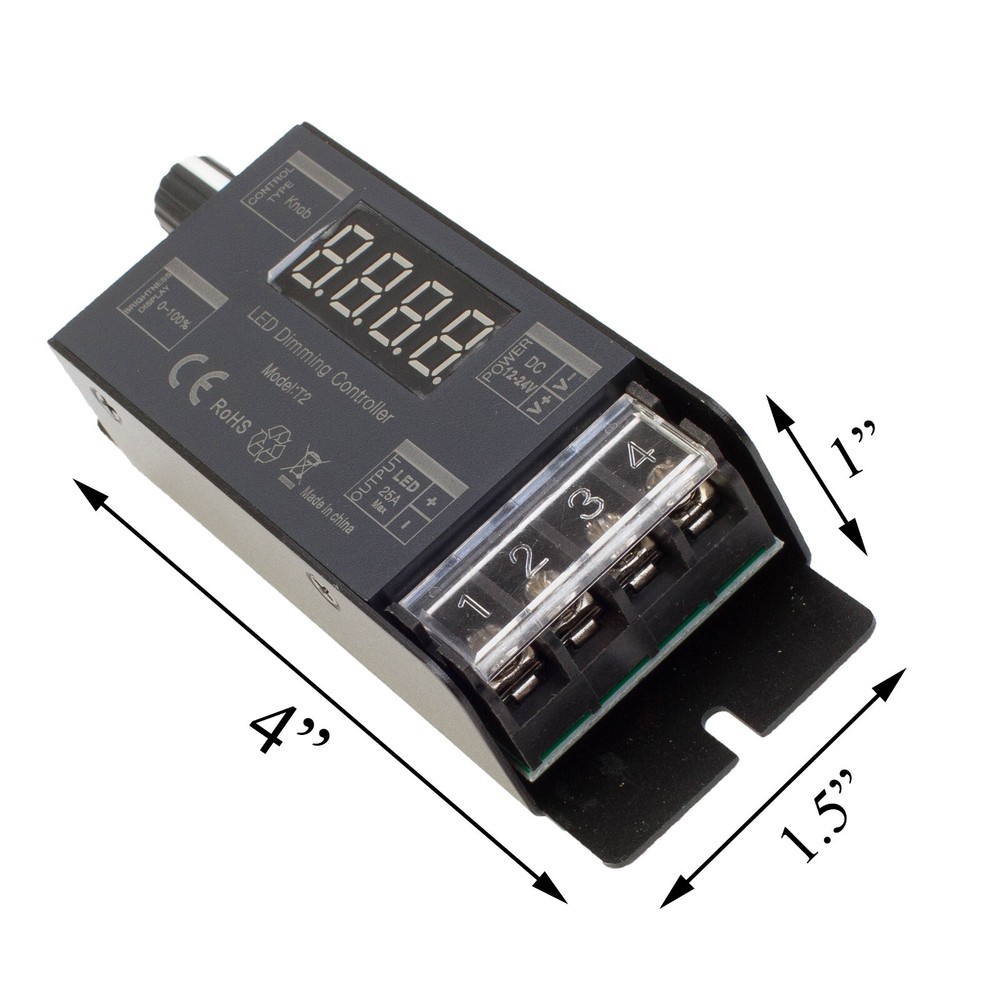 LED strip light dimmer, wireless remote switch controller support 12v 24v 300w