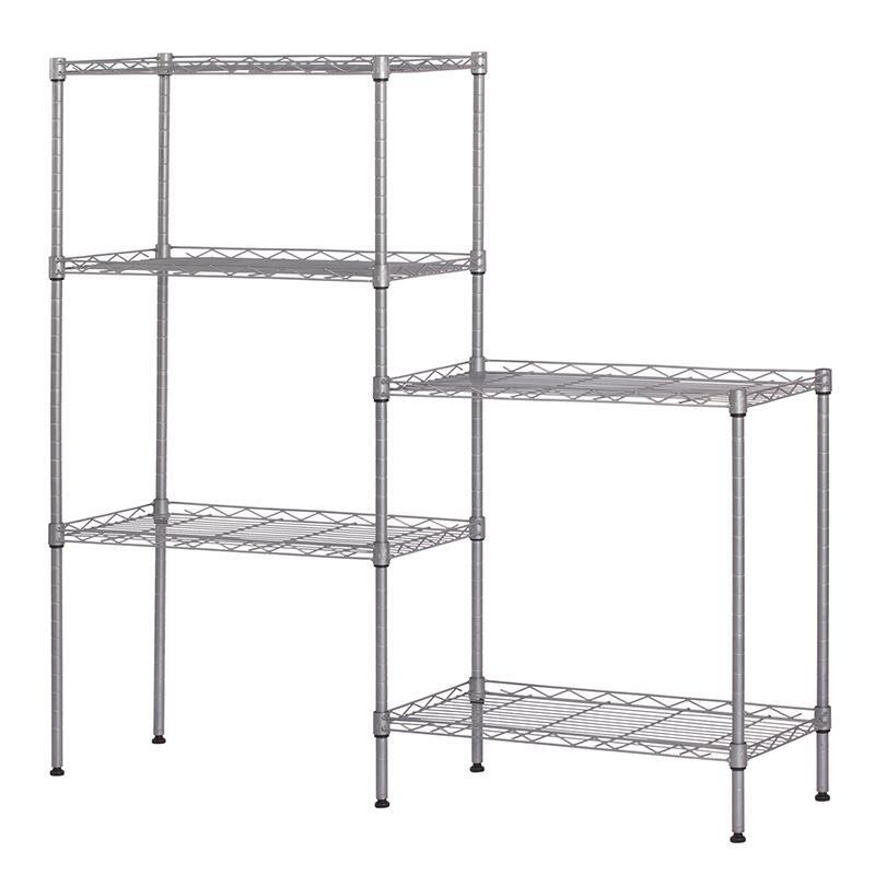 5-Tier Metal Wire Rack Free Standing Shelving Unit Adjustable Heavy Duty Storage