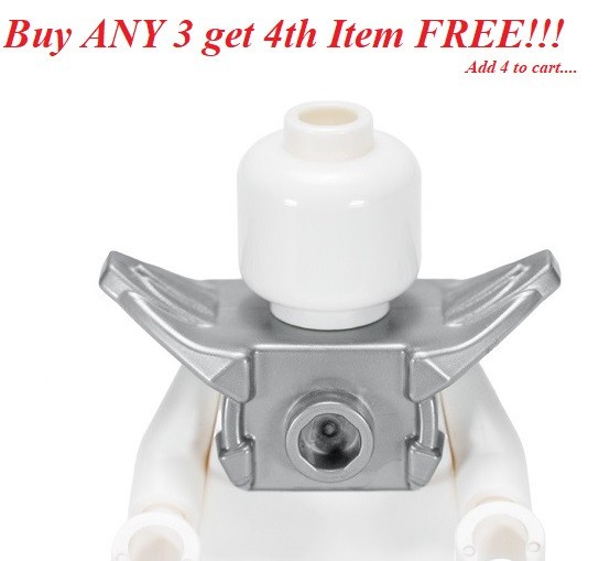 ☀️NEW Lego Ninjago Flat Silver ARMOR Minifig Shoulder w/ Studs