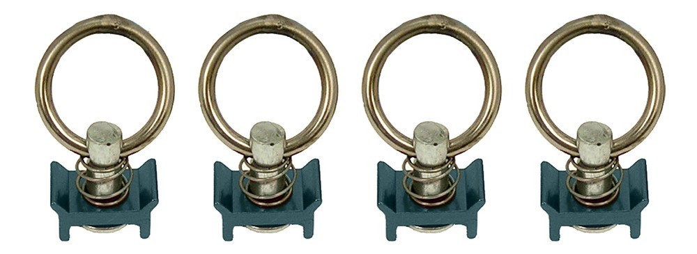 Pit Posse L Track Stud Ring Spring Loaded S Track Tie Down Anchor Blue (4 pack)