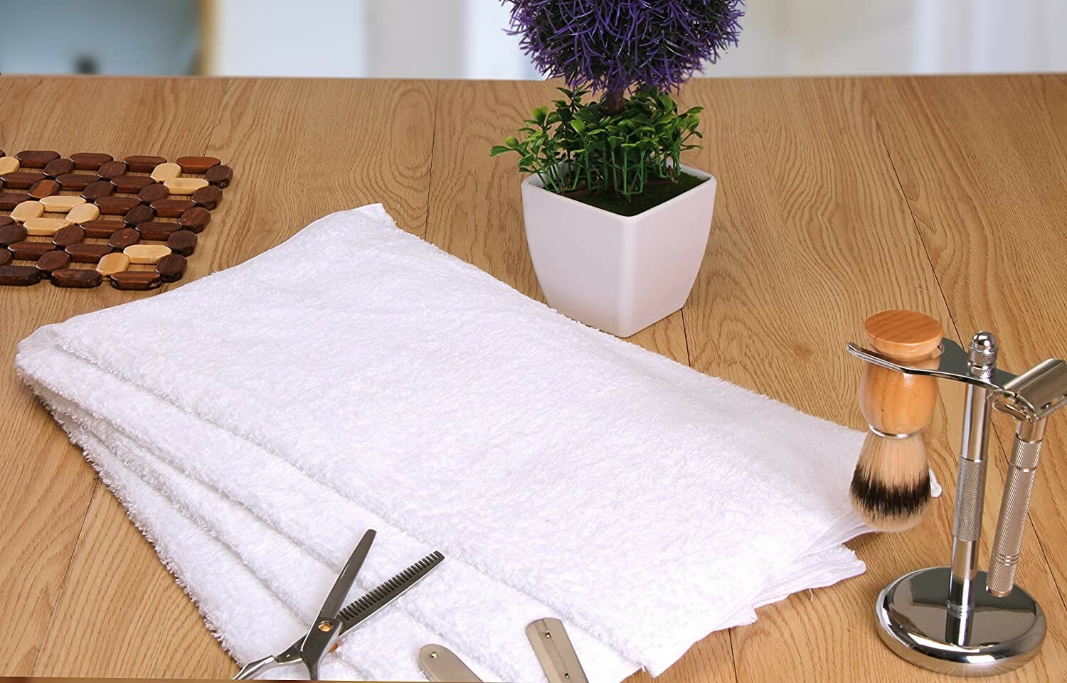 Salon Towels 100% Cotton Towel Pack Of 24 White Gym Spa Towel in 16x27 inches.