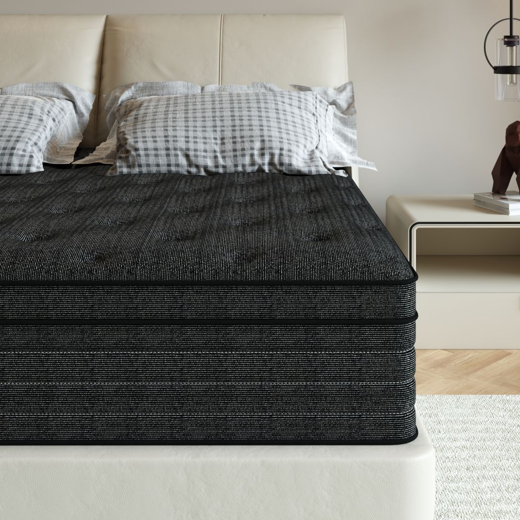 12"14" Mattress in A Box Innerspring Memory Foam Twin Full Queen King Cool Black