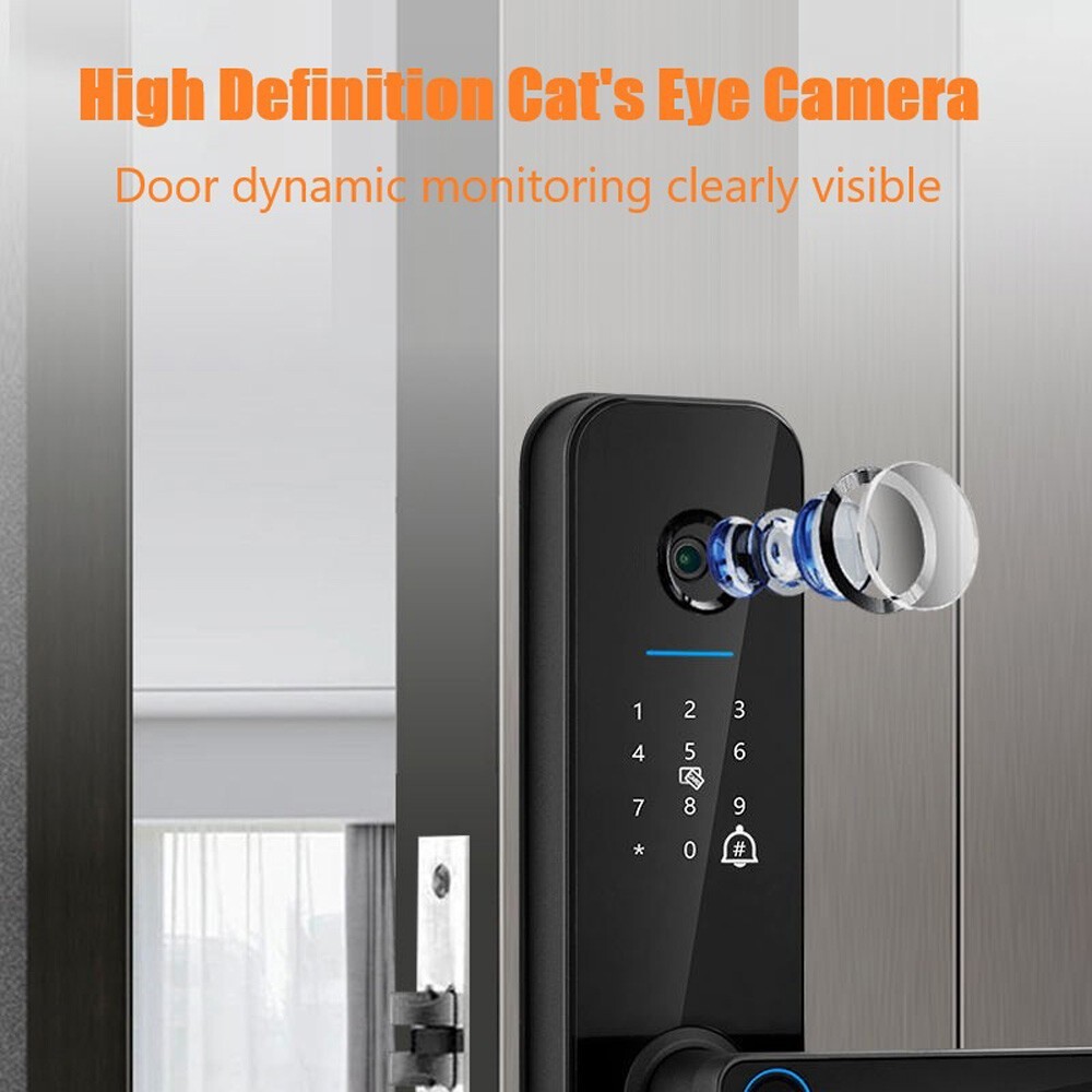 1PCS Face Recognition Tuya Wifi Smart Door Lock Visual Intercom Fingerprint