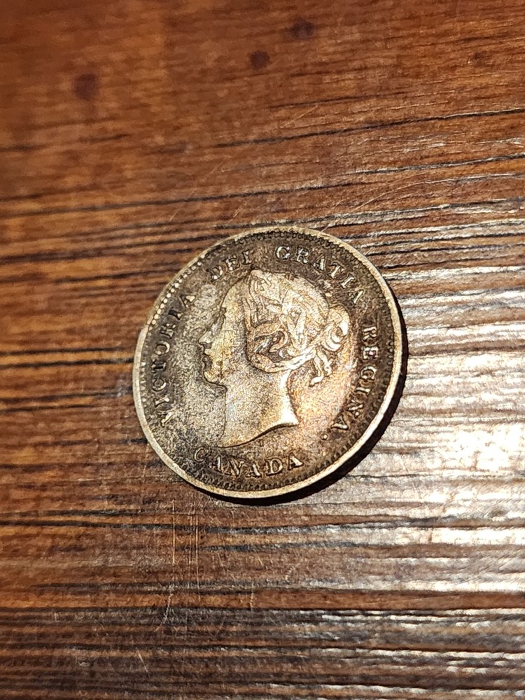 1889 Canada 5 Cents Silver Coin