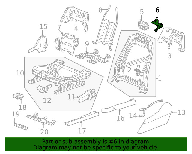 Genuine GM Seat Back Panel Bracket 13553147