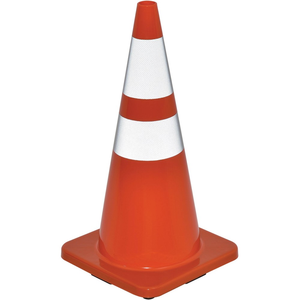 28" Reflective Traffic Cone Solid Orange Base 7 lbs
