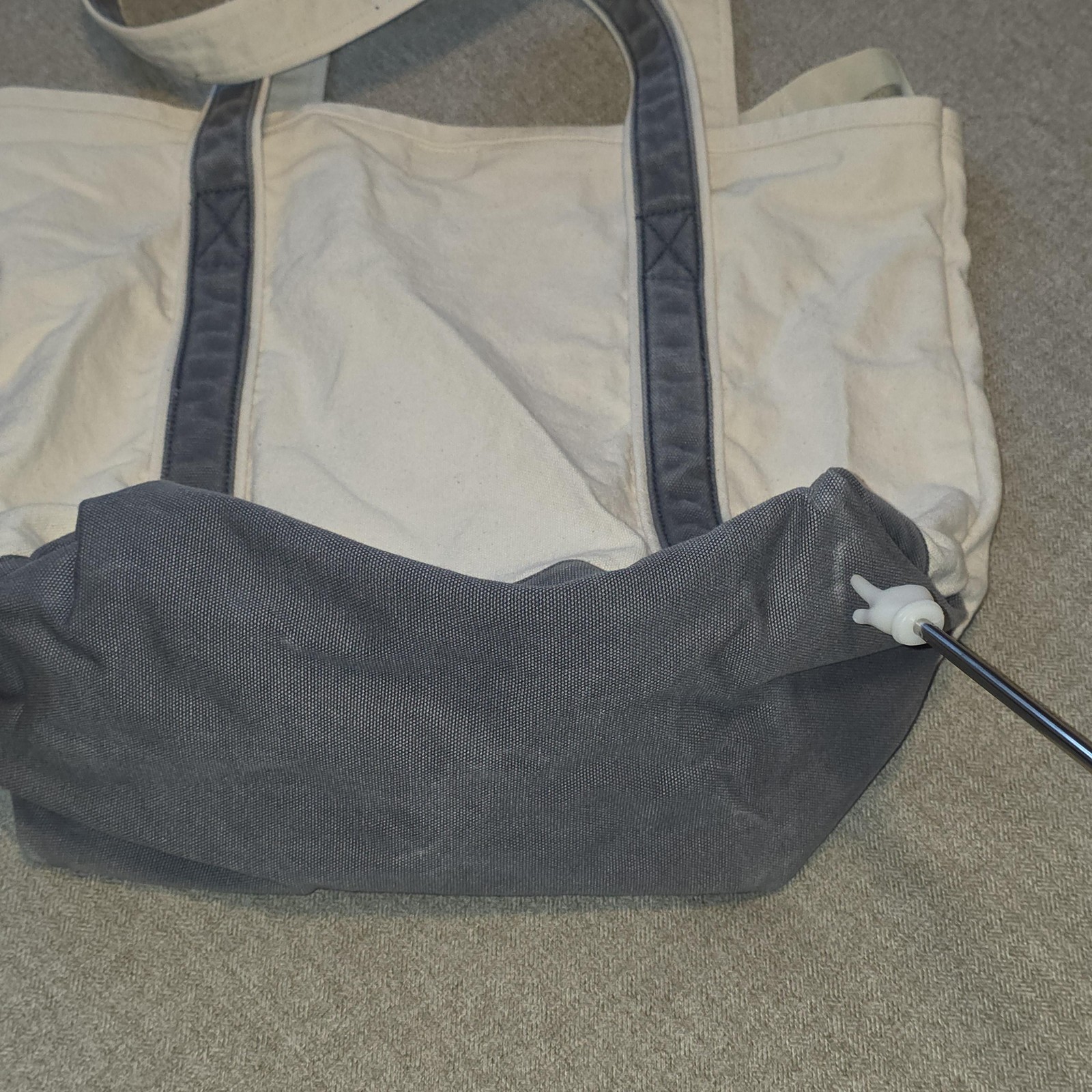 Disney Walt Disney World Mickey Mouse Large Beige Canvas Logo Tote Shoulder Bag