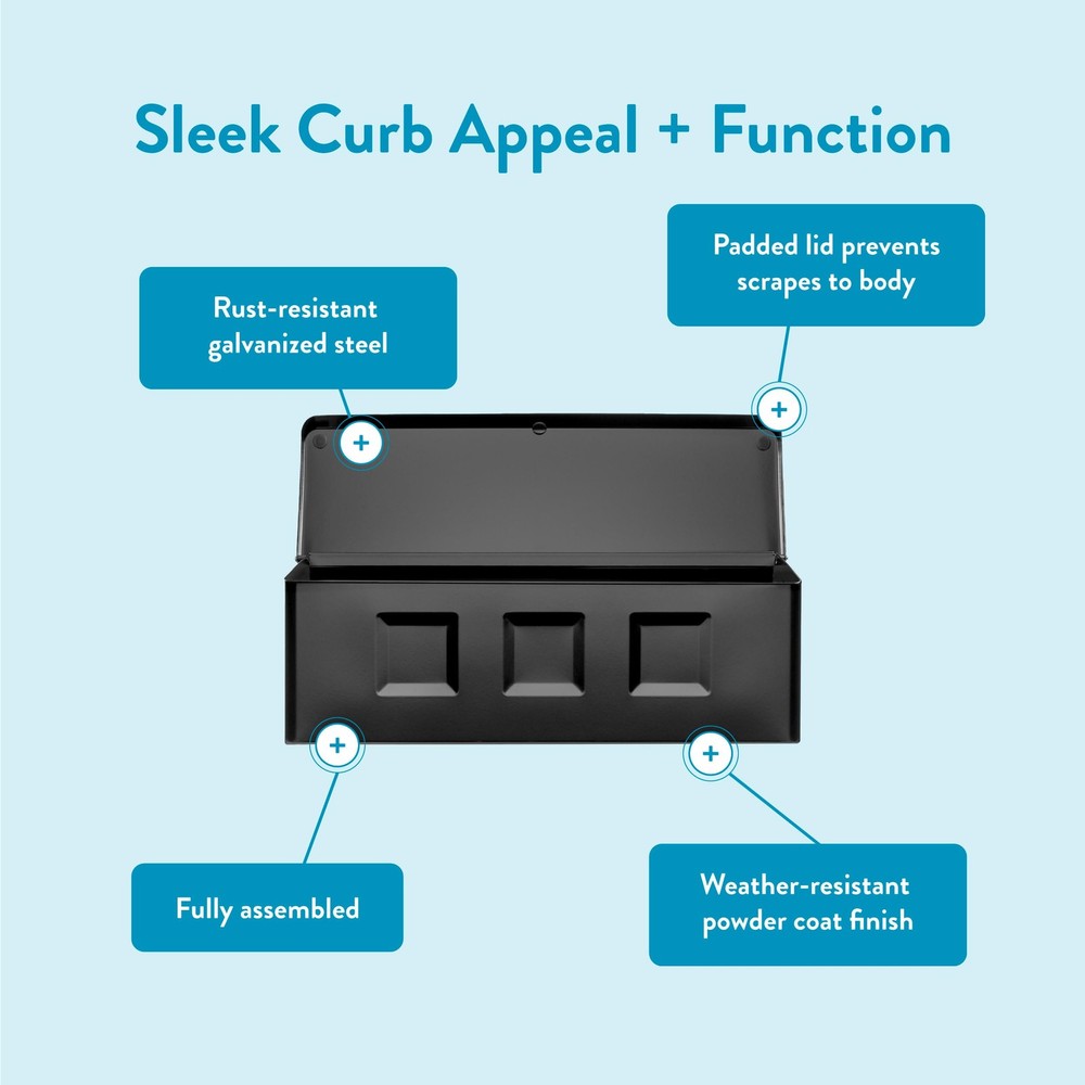 Architectural Mailboxes Wayland™ Wall-Mounted Mailbox for Small, Black