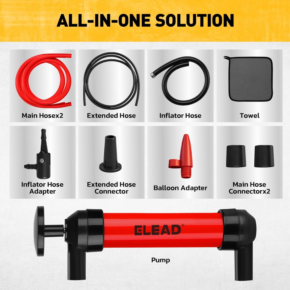 Fluid Transfer Siphon Pump for Gasoline, Multi-Use Liquid Pump,...