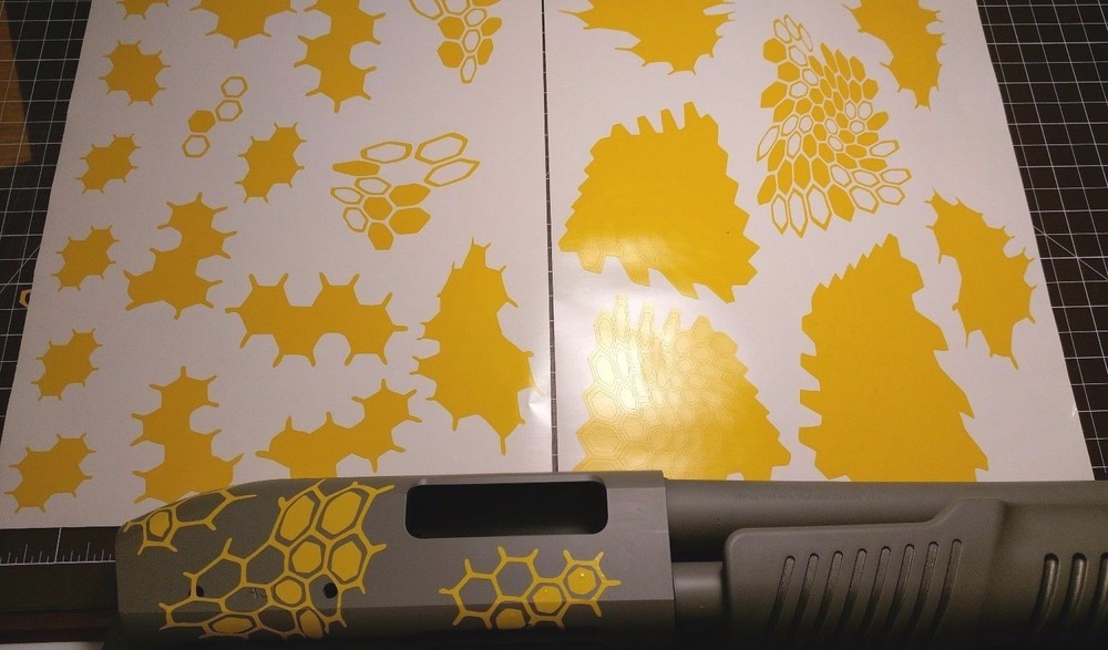 VINYL HIGH BAKE HEAT GUN STENCIL - E-Z STENCIL PACK - for Kryptek© style pattern