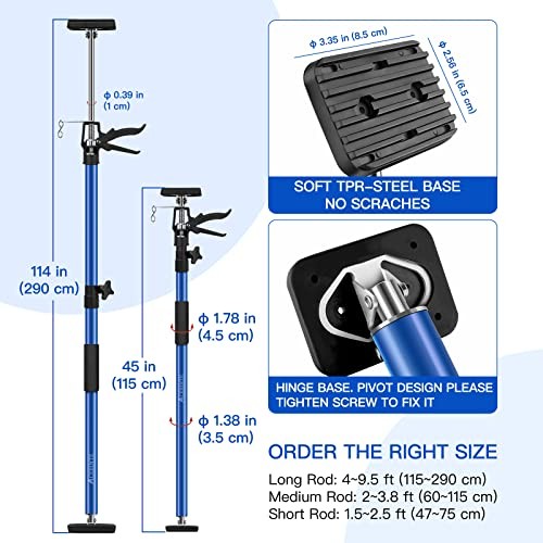 2PK Support Pole,Steel Telescopic Quick Adjustable 3rd Hand Support System,