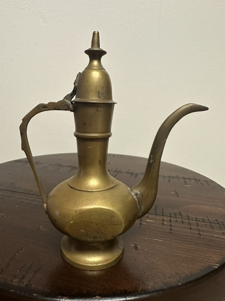 Vintage Brass Coffee Pot, Teapot India 6 Inch
