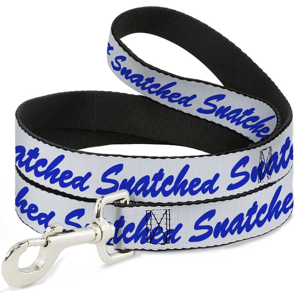 Dog Leash SNATCHED Script  White/Blue NARROW 0.5"
