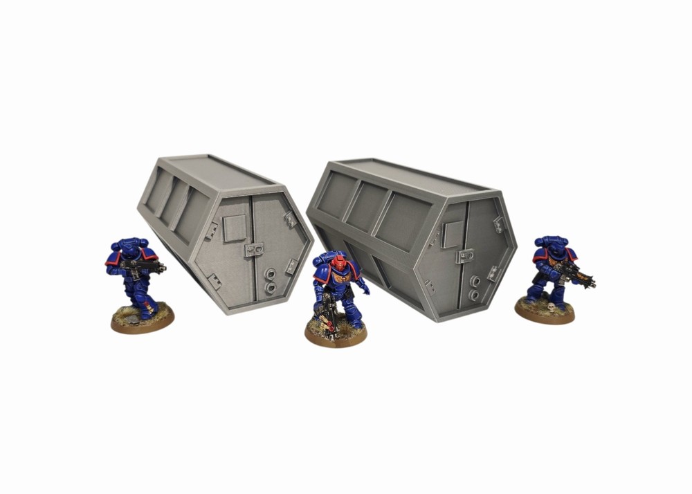 3D Printed Terrain Sci-Fi Cargo Container Perfect For Warhammer 40K Or Kill Team