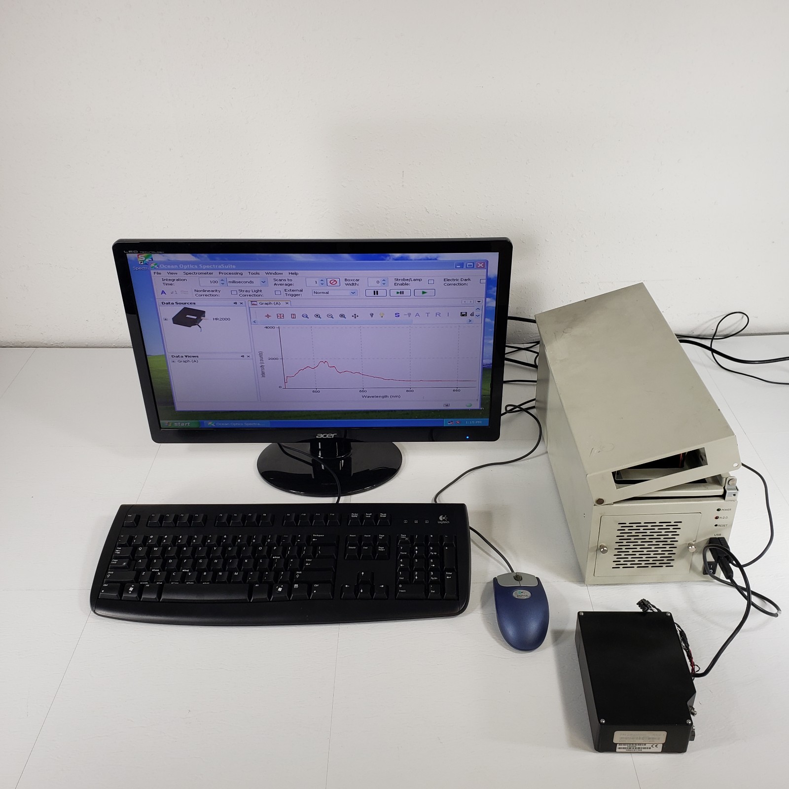 Tested Ocean Optics HR2000 High Resolution Fiber Optic Spectrometer SMA905