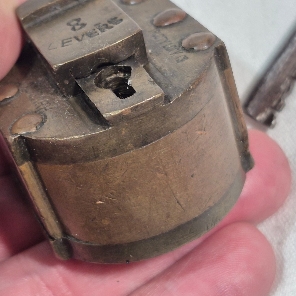 BRASS PADLOCK By TRUSTY LOCK 8 LEVERS