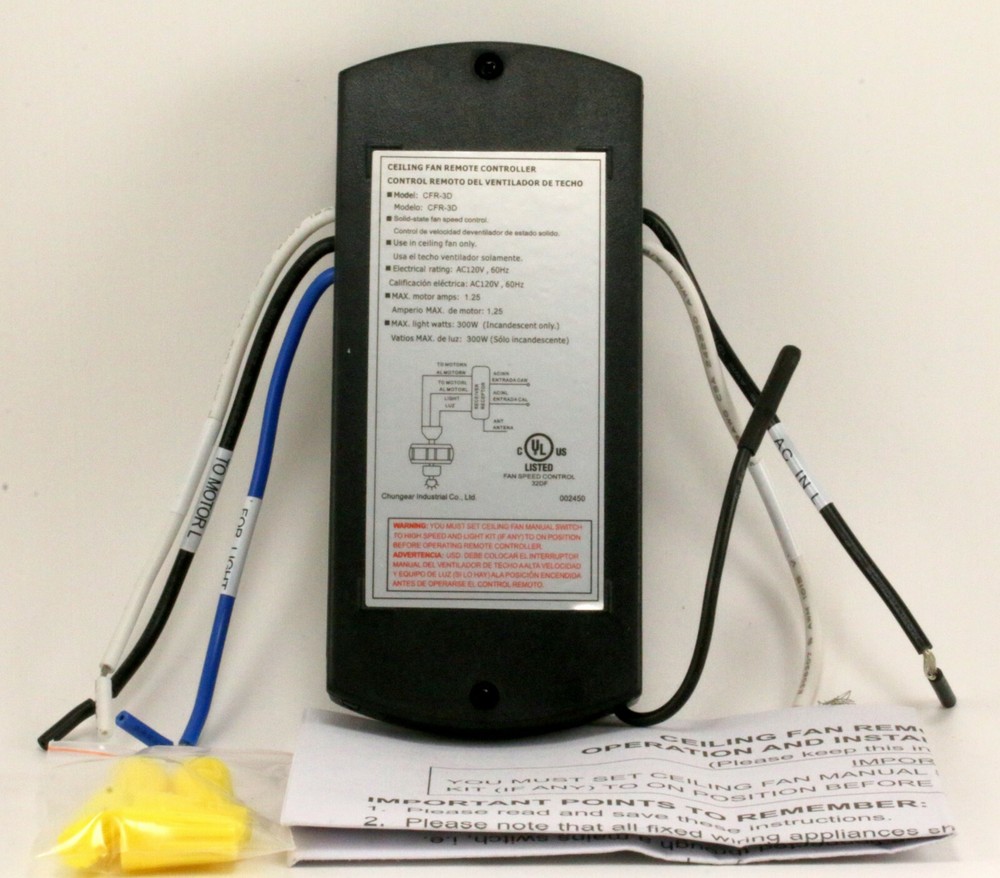 Fan Receiver model CFR-3D (for MOST Harbor Breeze LEARN BUTTON remotes)