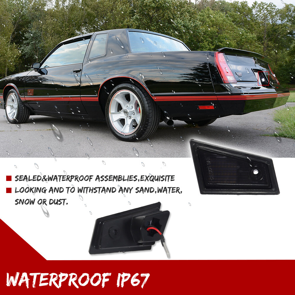 Smoke White LED License Plate Lights for 79-88 NEW Monte Carlo Monte Carlo SS LS