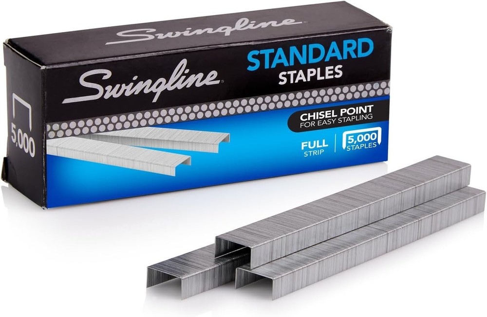 5,000 High-Performance Standard Staples with Chisel Points for Smooth Stapling
