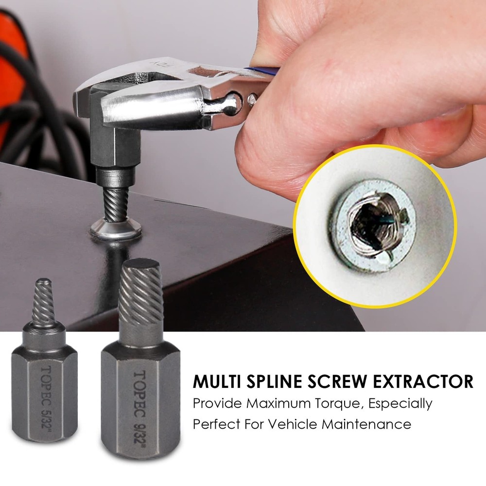 Topec Bolt Extractor Kit, 29 Piece Screw Extractor and Left Hand Drill Bit Se...