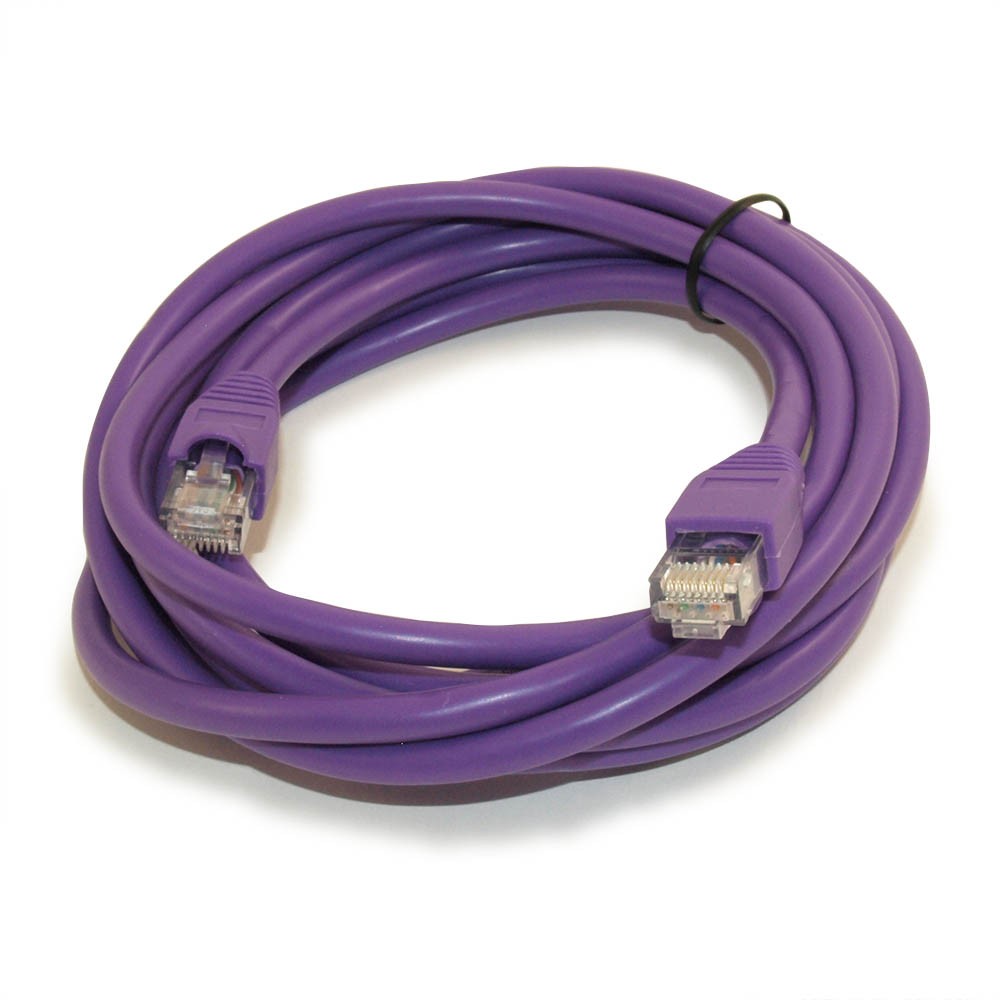 10ft Cat6 Ethernet RJ45 Patch Cable  Stranded  Snagless Booted  PURPLE