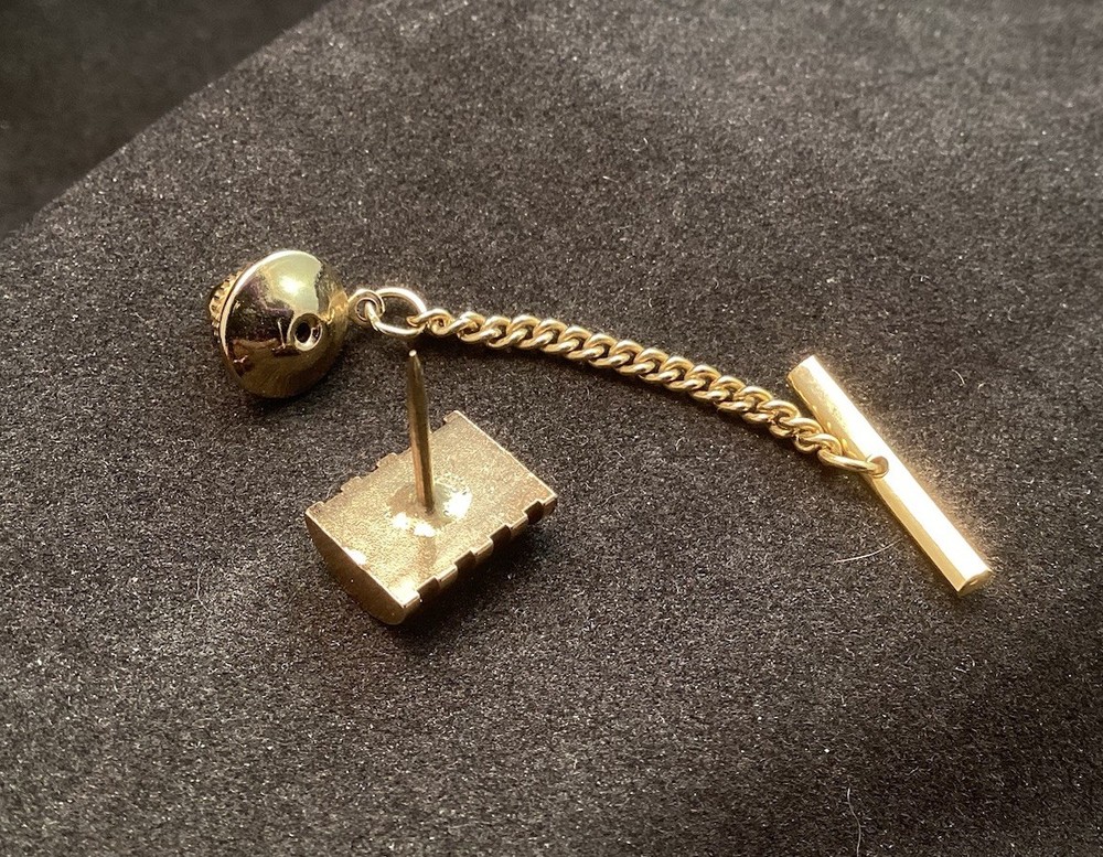 Gold Tone Rounded Tie Tack Pin