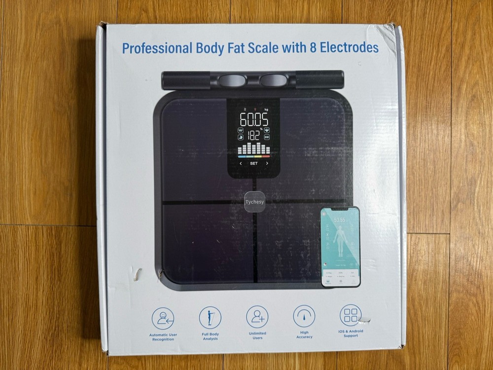 Tychesy 8-sensor Smart Scale Measures Muscle Fat %, BMI, Body Composition